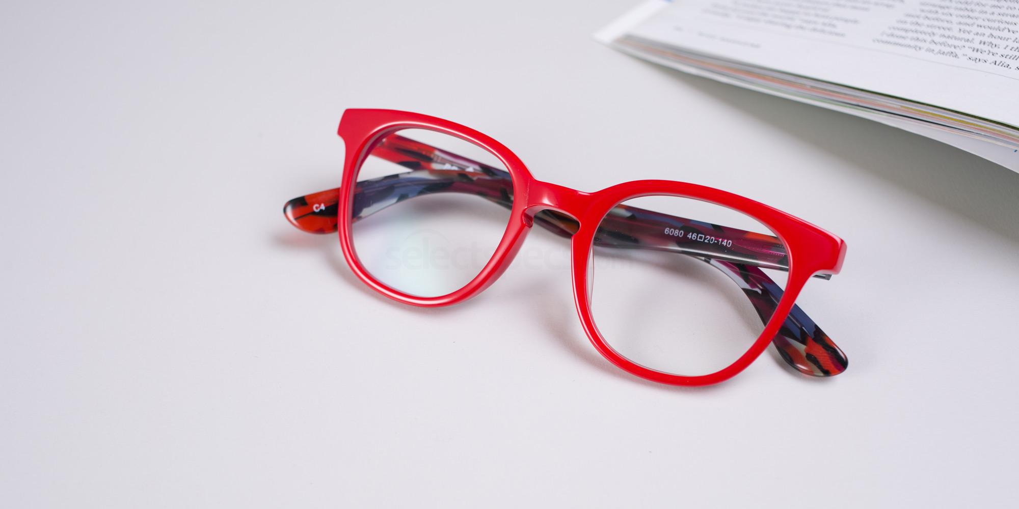 red prescription glasses