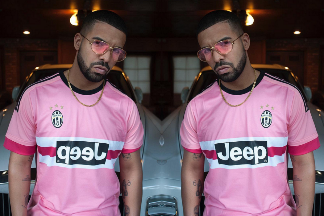Drake wears pink sunglasses